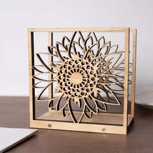 Porta Servilletas de Madera con Diseño de Girasol, Hecho a Mano, para Decoración Rústica de Estilo Campestre, Cortado con Láser, Dispensador de Servilletas para Mesa de Cocina, Excelente Regalo para Mamá - Product Image 4