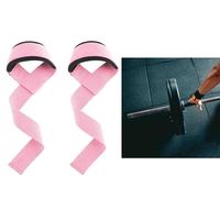 Sangles de levage roses personnalisées avec logo pour femmes - Sangles de poignet rembourrées pour la musculation et les entraînements de soulevé de terre en salle de sport