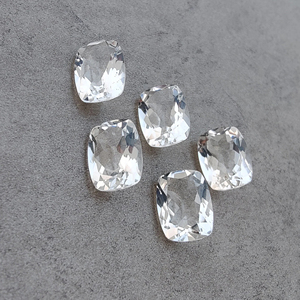 AAA Grade White Natural Crystal Quartz Faceted Cut <b>Cushion</b> Shape Gemstone Calibrated for Jewelry - Product Image 6