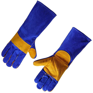 Guantes de Soldadura Tig Azules de Alta Gama, de Cuero Vacuno, con Doble Dedo, Resistentes al Calor y al Fuego, Antiestáticos y Duraderos - Product Image 6