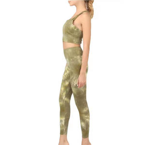 Ropa Deportiva, Conjunto de Top Deportivo y Shorts Ajustados de Nailon y Spandex de Secado Rápido, Ligeros y Sin Costuras, para Yoga y Deportes - Product Image 6