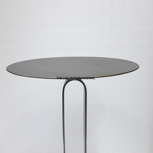 Mesa Auxiliar Minimalista Italiana Moderna de Alta Gama para Sala de Estar, Mesa Auxiliar para Sofá, Redonda, Plateada en Negro, de Metal Resistente - Product Image 6