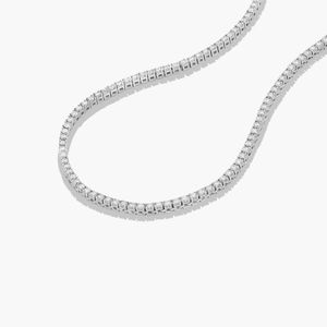 IGI Certified 5CTW Lab Grown Brilliant Cut Diamond Tennis <b>Necklace</b> 14K White Gold Rhodium Plated Luxury Wedding Anniversary Gift - Product Image 3