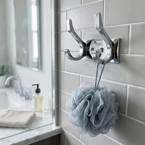 Crochet mural décoratif en aluminium chromé, multifonctionnel et léger, pour salle de bain, serviettes, peignoirs et vêtements, pour l'organisation de la maison - Product Image 3