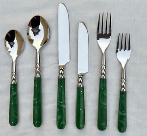Minimalist Style Flatware <b>Set</b> Eco Friendly Durable 18/<b>8</b> Stainless Steel Mirror Polish Resin Handle <b>Dinnerware</b> Cutlery <b>Set</b> - Product Image 5