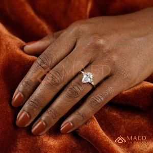 Gold Plated Pear Cut Engagement <b>Ring</b> Women Side Stone American Diamond <b>CZ</b> Wedding <b>Ring</b> Latest Design Daily Wear - Product Image 4