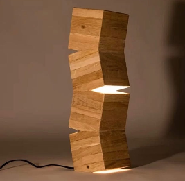 Lámpara de Mesa Moderna Hecha a Mano de Madera de Roble, Diseño Geométrico de Cubo, Lámpara Decorativa de Lectura para Mesa de Noche, Iluminación para el Hogar, Indonesia - Product Image 5