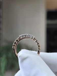 Cut Lab Grown Diamond IGI Certified 14K Gold Stackable Double Band Pave Bridal <b>Ring</b> <b>Set</b> 0.3 Ct <b>Wedding</b> Anniversary <b>Women</b> - Product Image 2