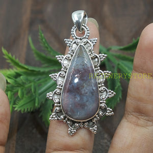 Pendentif en agate rouge en forme de larme, argent sterling 925, fait main, vintage, bohème, bijou statement, pierre précieuse naturelle, cadeau pour femme - Product Image 5