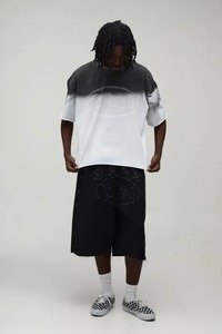mens oversized boxy fit t shirt drop shoulder loose fit heavy cotton streetwear blank <b>tshirt</b> custom logo apparel - Product Image 4