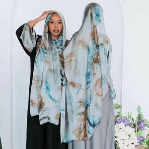 High Quality Ink Printing Light Weight Soft Imitation Silk Shawls 180*85cm Muslim Women Long <b>Large</b> Head Wraps Hijab <b>Scarf</b> - Product Image 2