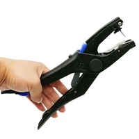 Pince d'identification vétérinaire réutilisable pour animaux de ferme (chiens, bovins, ovins, porcs) – Pince métallique de type H à rebond automatique pour l'identification des animaux
