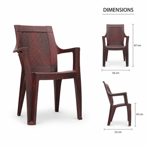 Silla Apilable de Plástico Moderna para Exteriores, Diseño Tradicional, Color Rojo Marrón, Muebles para el Hogar, Dormitorio, Comedor - Product Image 4