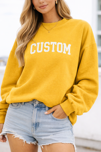 Sweat-shirt oversize à col montant pour femme en molleton doux et épais en coton bouclette, avec logo brodé sur le devant - Product Image 6