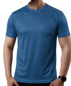 T-shirt en coton uni à manches courtes surdimensionné pour homme de qualité supérieure, style décontracté, léger, tricoté respirant 180 GSM - Product Image 1