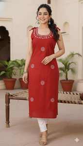 Kurti Bordado para Mujer, Ropa Étnica Tradicional con Ajuste Cómodo - Product Image 6