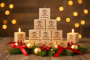 Personalized Wooden Tea <b>Light</b> Holder <b>Cube</b> Candle Stand Handmade Square for Home Wedding Christmas Decor - Product Image 5