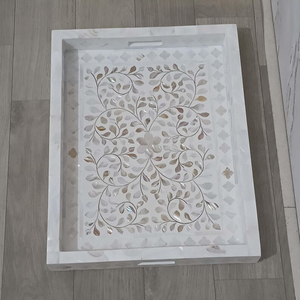 Bandeja hecha a mano con incrustaciones de flores - Product Image 6