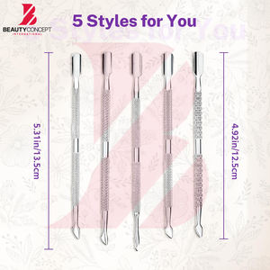 Juego de 5 Empujadores y Cortadores de Cutículas, los Más Vendidos, de Doble Punta, de Acero Inoxidable, Limpiador de Cutículas, Removedor de Esmalte de Uñas en Gel - Product Image 5