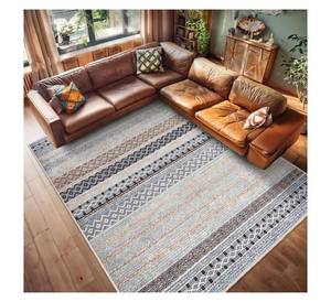 Tapis géométrique contemporain lavable pour salon, décoration intérieure, tapis antidérapant pour chambre et bureau - Product Image 2