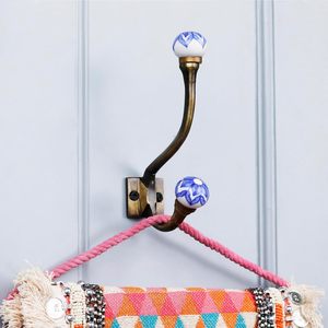 ตะขอแขวนผนังเซรามิกทำมือ ลายเซรามิกสีน้ำเงิน ตะขอแขวนเสื้อคู่ ตกแต่งผนัง รับน้ำหนักได้มาก ขายส่ง - Product Image 3