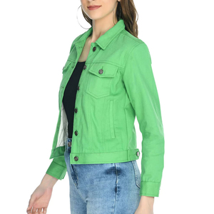 เสื้อแจ็คเก็ตยีนส์แฟชั่นใหม่สำหรับผู้หญิง กันลม ใส่เล่นกีฬากลางแจ้งในฤดูหนาว ขายส่ง มีโลโก้ด้านหน้า ผ้าฝ้าย 100% ระบายอากาศได้ดี - Product Image 3