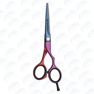 Tijeras de Peluquería Profesionales de Acero Inoxidable, Tijeras de Salón con Mangos Rojos, Morados y Azules, Herramientas Manuales para Corte de Cabello - Product Image 6