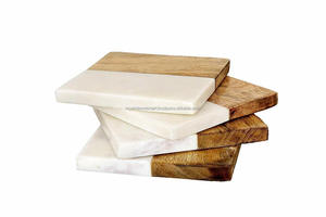 Nueva llegada esteras y almohadillas posavasos de nogal hecho a mano artesanía madera tinta mármol posavasos cuadrado gran oferta productos posavasos gratis por Royal - Product Image 3