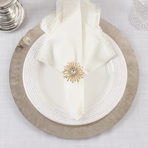 Fabric Flower Napkin <b>Ring</b> 4.5cm Width Eco-Friendly Modern Table Decoration Wedding Accessory - Product Image 6