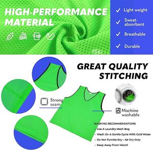 Talla única: Chalecos de entrenamiento de malla para fútbol, baloncesto – 7 opciones de color - Product Image 2