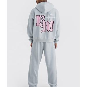 Ensemble de survêtement décontracté unisexe personnalisé OEM de haute qualité, 2 pièces, sweat à capuche et pantalon de jogging, coupe ample, grande taille, couleur unie - Product Image 6