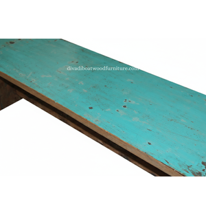 Banc en bois de bateau récupéré Alet Knockdown, couleur naturelle, fait main, design minimaliste et durable, pour extérieur et intérieur - Product Image 6