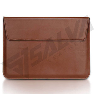 SALVA LEATHER Genuine Leather <b>Laptop</b> <b>Sleeve</b> 13-15 Inch Solid Color Luxury Strap Closure Business Lightweight Unisex Daily Use - Product Image 2