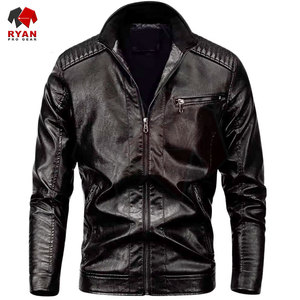 เสื้อแจ็คเก็ตหนังแท้คุณภาพสูงสำหรับผู้ชาย สีพื้น ดีไซน์ทันสมัย รับผลิตแบบ OEM ODM ขายส่ง - Product Image 2