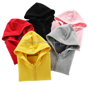 Ropa de Invierno al por Mayor para Niños, Ropa para Niñas, Sudaderas con Capucha de Forro Polar y Algodón, Abrigos con Cremallera, Sudaderas con Capucha Lisas para Niños - Product Image 1