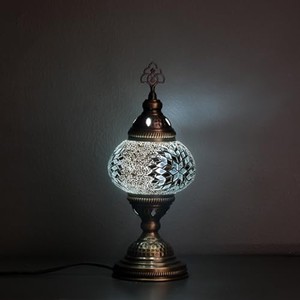 Handcrafted Mosaic Glass Table Lamp - Brass Base Decorative <b>Lantern</b> Wholesale - Product Image 1