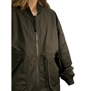 Otoño nuevo estilo gorra de béisbol negra chaqueta de bombardero de ajuste holgado para hombre Simple versátil moda estilo coreano ropa Casual - Product Image 5