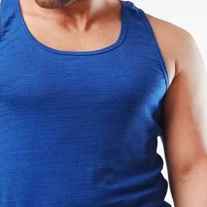 Men's Sports Fitness Tank Tops OEM Custom Logo Knitted Cotton Vest Bodybuilding Stringer Gym <b>Running</b> Plus Size Sleeveless - Product Image 4