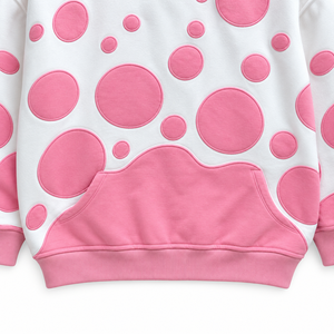 Sudadera con Capucha Unisex Extra Grande, Blanca y Rosa, de Poliéster Tejido, Transpirable, Informal, para Invierno - Product Image 6