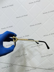 Gafas de sol sin montura de plata 925 con incrustaciones de moissanita, estilo puente de diamante, a la moda hip hop, unisex - Product Image 4