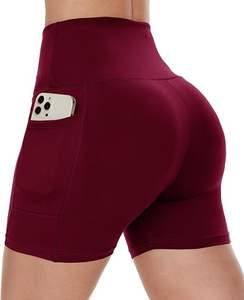 Shorts de fitness pour femmes de qualité supérieure avec poches, séchage rapide, vêtements de sport, shorts légers - Product Image 1