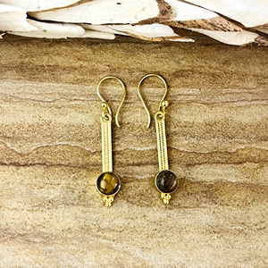 Pendientes Colgantes Boho con Piedras Preciosas, Estilo Tribal, de Latón, para Mujer, Chapados en Oro/Plata de 18K, con Ganchos de Barra, Delicados, Venta al por Mayor/OEM, Favoritos del Mercado - Product Image 1