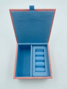 Magnifique boîte de rangement pour bijoux en coton, brodée à la main et perlée, couleur personnalisable, cadeau promotionnel, usage quotidien, forme sur mesure - Product Image 3