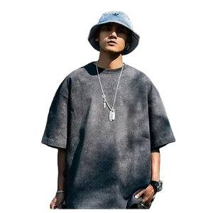 <b>Men's</b> Oversized Solid Color Short Sleeve T-<b>Shirt</b> 100% Cotton Jersey O-Neck Casual Fit Regular Length Printed Vintage Style - Product Image 5