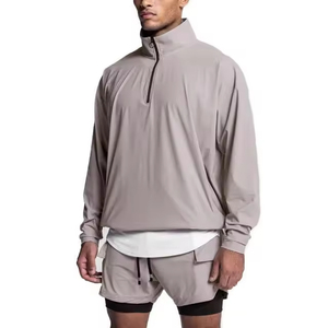 Chaqueta cortavientos de poliéster/nailon con capucha y cordón, transpirable, ecológica, estampada, de talla grande para hombre, ideal para invierno. - Product Image 1
