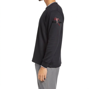 T-shirt Sportcode pour homme, noir, manches courtes, col rond, logo imprimé sur le devant, bordure contrastée, 100% coton, coupe classique, haut sportif - Product Image 3