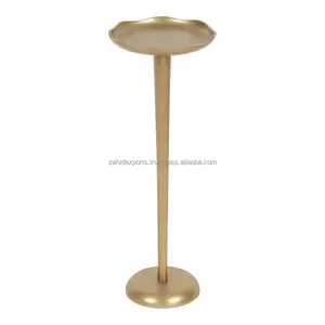 Alessia Modern Decorative Metal Drink Table Gold Stunning Cast Aluminum Pedestal Plant Stand with Rough drink table Handcrafted