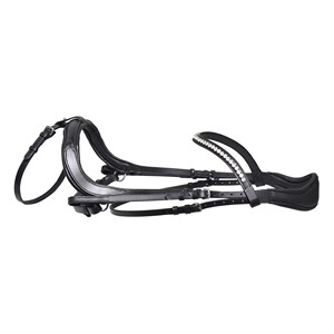 Bridon d'équitation en cuir noir de haute qualité, design premium, personnalisé, orné de cristaux, toutes tailles, équipement d'équitation - Product Image 4