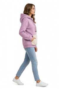 <b>Women's</b> Regular Fit Solid Breathable Casual Long Sleeve Regular Length Modal Zip-Through Hoodie with Front Logo and Pockets - Product Image 4