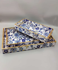 Nueva Bandeja Rectangular de Madera con Diseño Impreso y Esmaltado, Hermosa para Cocina y Restaurante, Bandeja Decorativa de Madera para Servir Té y Café - Product Image 3